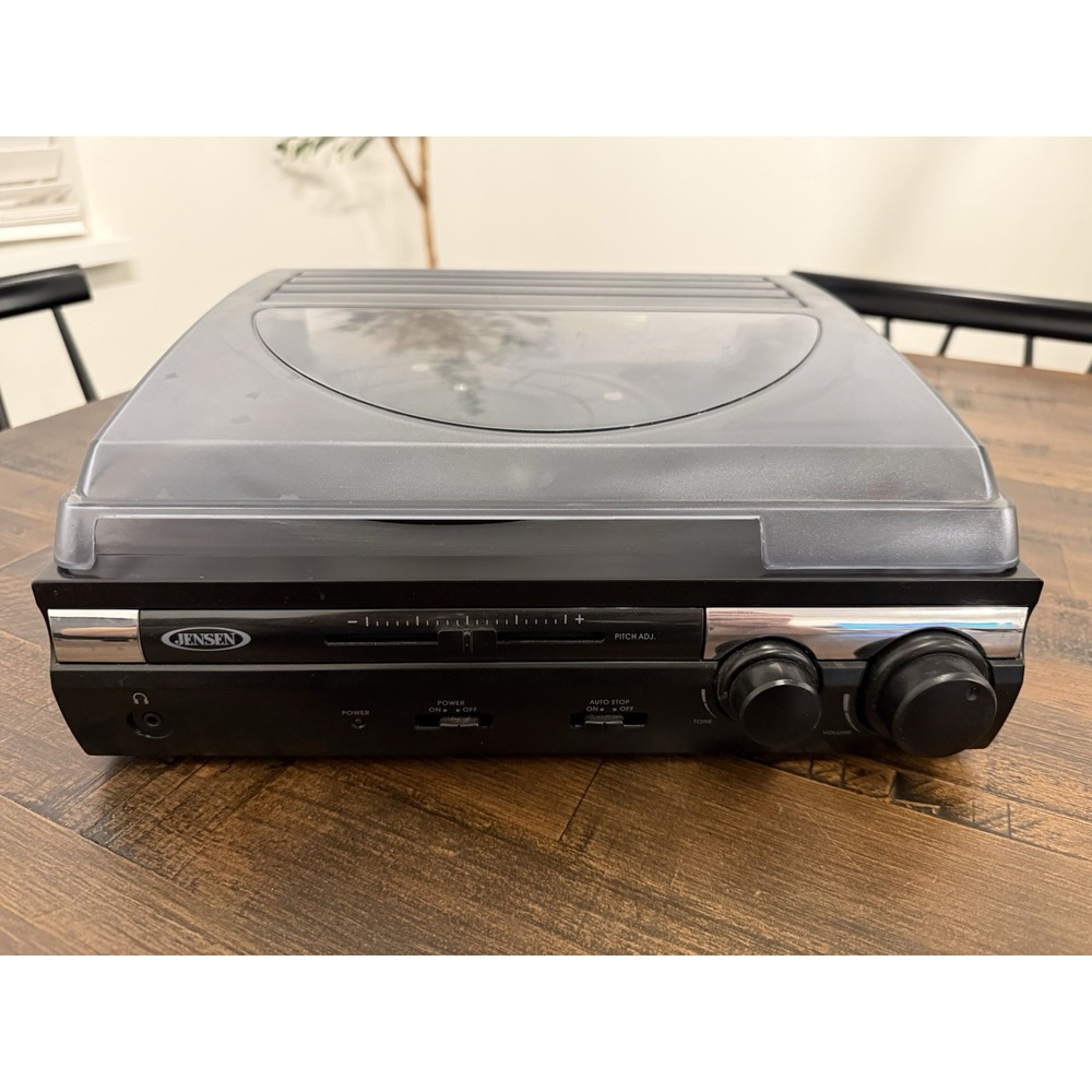 Jensen JTA-230 Stereo Turntable Vinyl to MP3 Conversion Built-in Speakers Black